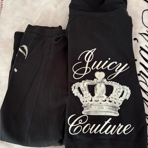 Vintage Juicy Couture Black Hoodie and Sweatpants Set